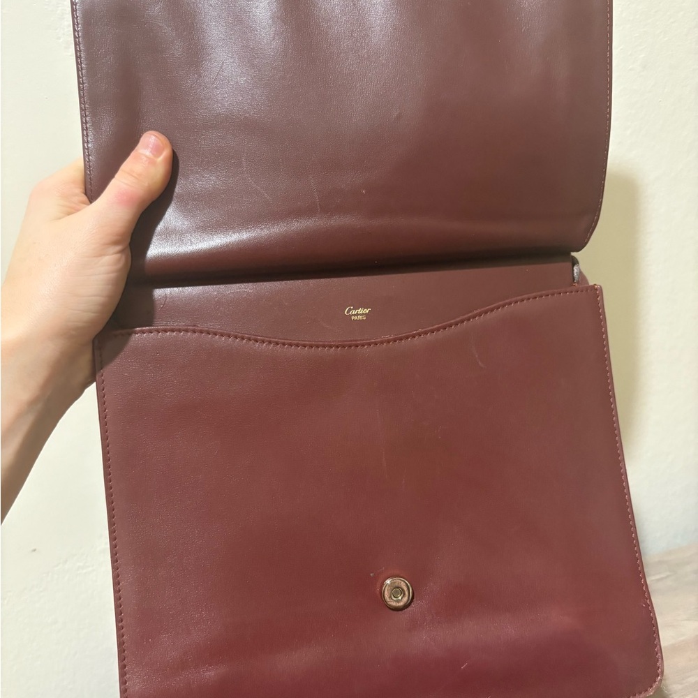 Cartier Burgundy Crossbody Bag with‎ Gold Accents - Picture 5 of 11